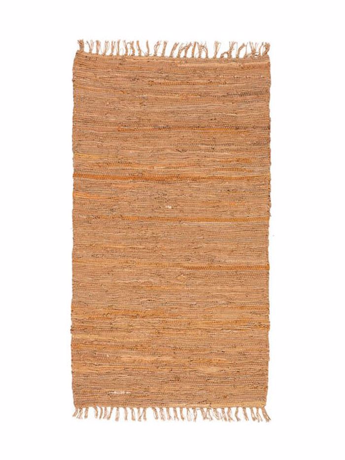 PERSIKA Xali Dermatino me Krossia 'Leather Rugs Solid' 130227/02F Dark Camel 70x130cm PRS030587